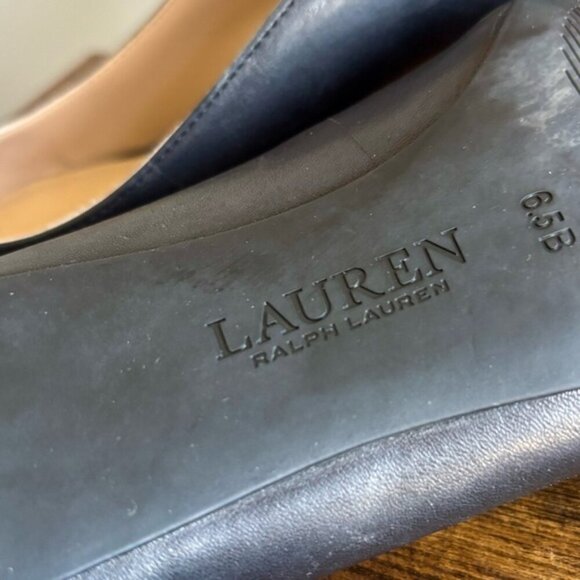 Ralph Lauren| Lanette Leather Pump Black Women's Heels Sz 9.5 - Picture 5 of 7